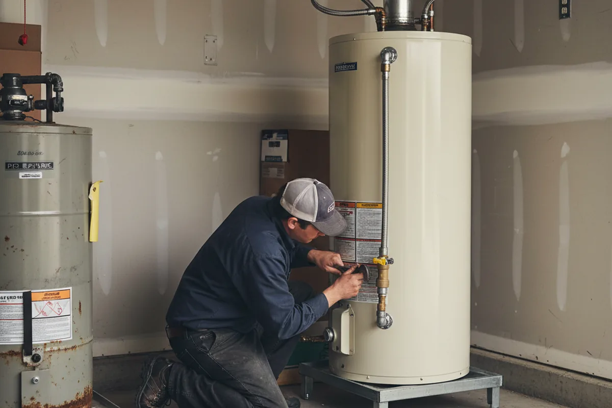 Water heater and shutoff valve replacement in Oshkosh